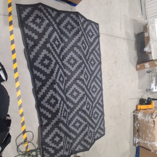 OUTDOOR LIGHT WEIGHT RUG - 12FT X 9FT - GRAY AND WHITE (STYLE: HY-CPB-209) image 5