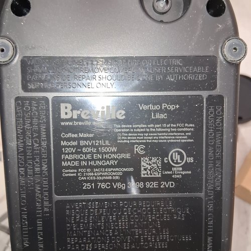 NESPRESSO VERTUO POP+ STANDALONE BY BREVILLE - 25. 4FL.OZ - LILAC (MODEL: BNV121LIL1BUC1) image 3