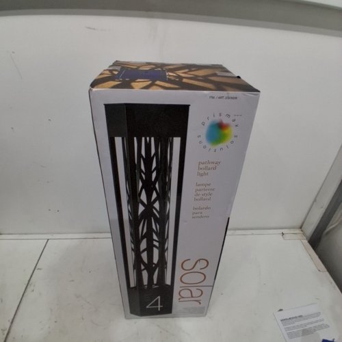4PK SOLAR BOLLARD PATHWAY LIGHTS - 22" X 3.5" - BLACK (MODEL: 2323028) image 2