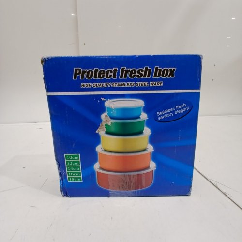 5PC FOOD STORAGE CONTAINERS, PROTECT FRESH BOX - 10CM TO 18CM - MULTI COLOR image 4