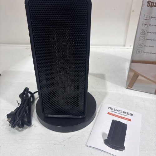 BRIVENNOR PORTABLE ELECTRIC SPACE HEATER FOR INDOOR USE, 90° OSCILLATING WITH THERMOSTAT, OVERHEATING & TIP-OVER PROTECTION - BLACK (MODEL: ‎GD9215AD11) image 2