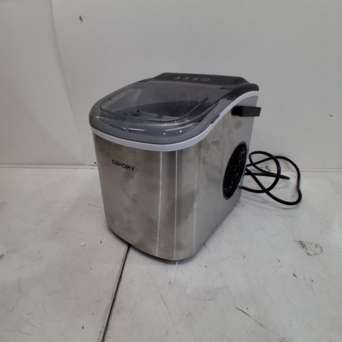 EUHOMY COUNTERTOP ICE MAKER MACHINE WITH HANDLE, BASKET AND SCOOP - MAKES 26LBS PER DAY - STAINLESS STEEL - (MODEL: IM001-BSI-CAEH / IM-06S) image 3