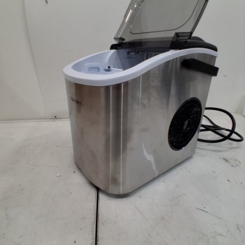 EUHOMY COUNTERTOP ICE MAKER MACHINE WITH HANDLE, BASKET AND SCOOP - MAKES 26LBS PER DAY - STAINLESS STEEL - (MODEL: IM001-BSI-CAEH / IM-06S) image 4
