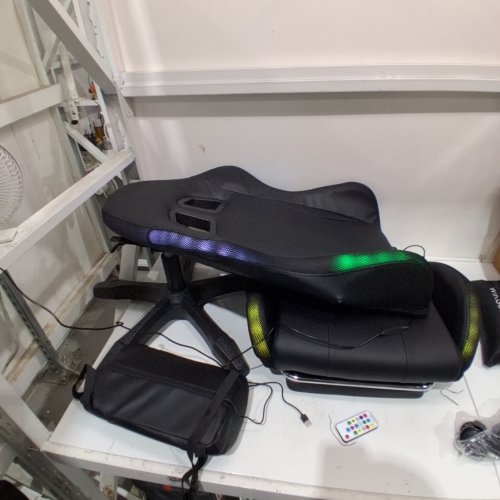 WINGOMART HIGH-BACK GAMING CHAIR WITH RGB LED LIGHT AND FOOTREST - BLACK image 2