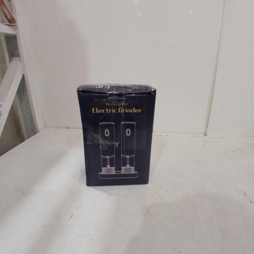 2PK RECHARGEABLE ONE TOUCH OPERATION SALT & PEPPER GRINDER - 60ML - BLACK/STAINLESS STEEL image 5