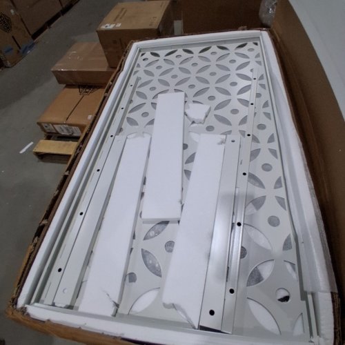 FREESTANDING METAL PRIVACY SCREEN WITH STAND - 74.2" X 44"" - WHITE (MODEL: YSXR-ZL-W) image 6