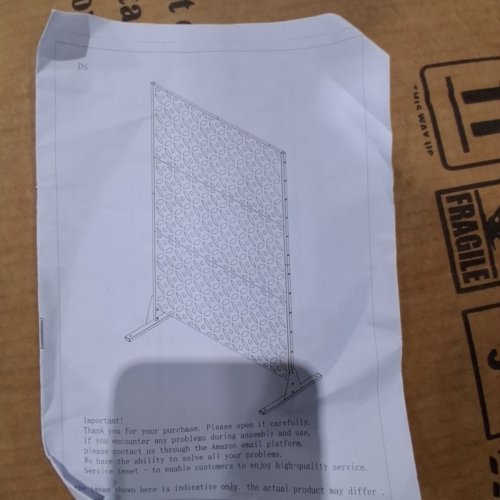 FREESTANDING METAL PRIVACY SCREEN WITH STAND - 74.2" X 44"" - WHITE (MODEL: YSXR-ZL-W) image 7
