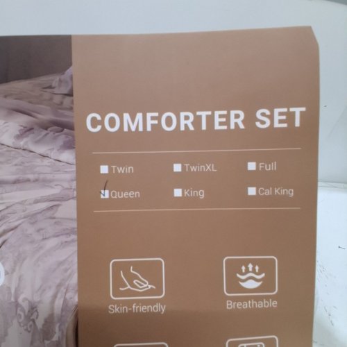 7PC MUXHOMO COMFORTER SET - QUEEN - DARK GREY image 3