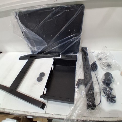 SMALL HEIGHT ADJUSTABLE ROLLING LAPTOP DESK WITH DRAWER - 30"-43" - BLACK (MODEL: JW-FDS112AG-S-B) image 3