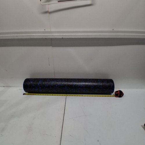 AMAZONBASICS HIGH-DENSITY YOGA & EXERCISE ROUND FOAM ROLLER - 36" - BLACK/BLUE SPECKLED image 2