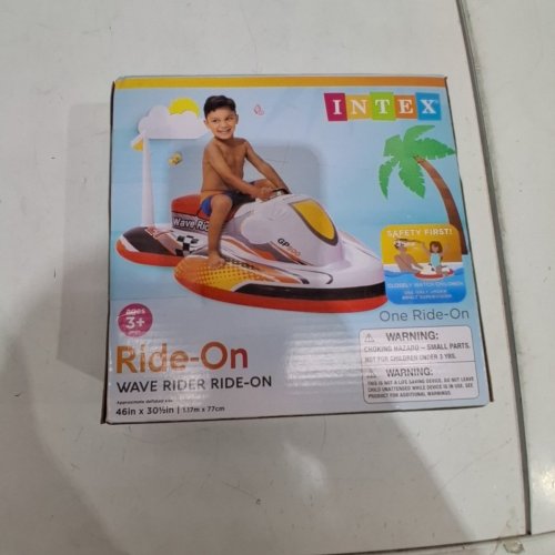 KIDS' INTEX WAVE RIDER, RIDE-ON INFLATABLE FLOAT, AGED 3+, 46" X 30.5", MULTI. image 2