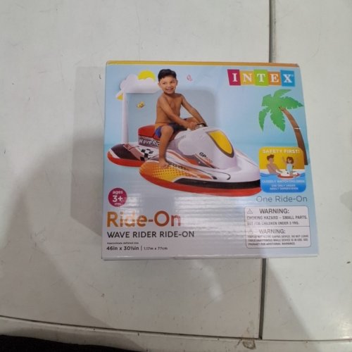 KIDS' INTEX WAVE RIDER, RIDE-ON INFLATABLE FLOAT, AGED 3+, 46" X 30.5", MULTI. image 3