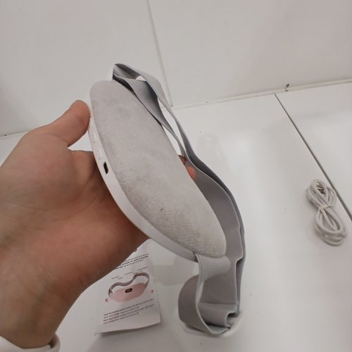 WEARABLE ELECTRONIC HEATING VIBRATING MASSAGE BELT FOR MENSTRUAL PAIN - WHITE AND GRAY image 4