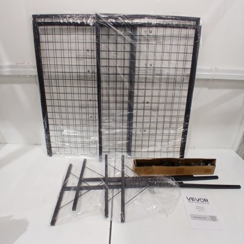2PK GRID WALL PANELS TOWERS WITH T-BASE STANDS / CLIPS & HOOKS - 2FT X 5.6FT - BLACK (MODEL: YD0024) image 2