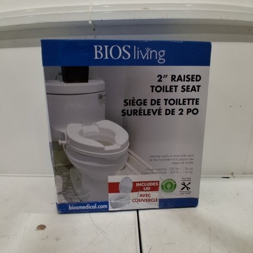 BIOS LIVING 2" RAISED TOILET SEAT WITH LID - WHITE (MODEL: 59056L) image 4