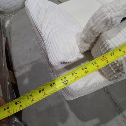 2PC SOFA AND OTTOMAN - SOFA 64" X 36" X 28" - OTTOMAN 24" X 24" X 15" - WHITE image 4