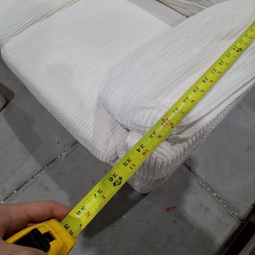 2PC SOFA AND OTTOMAN - SOFA 64" X 36" X 28" - OTTOMAN 24" X 24" X 15" - WHITE image 5