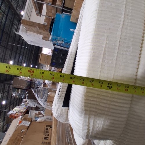 2PC SOFA AND OTTOMAN - SOFA 64" X 36" X 28" - OTTOMAN 24" X 24" X 15" - WHITE image 6