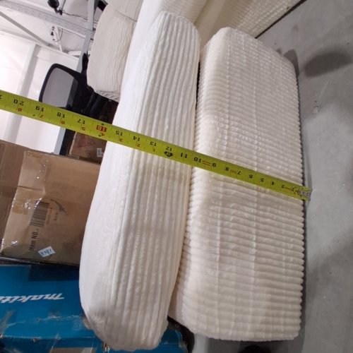 2PC SOFA AND OTTOMAN - SOFA 64" X 36" X 28" - OTTOMAN 24" X 24" X 15" - WHITE image 9