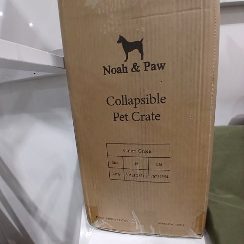 NOAH & PAW COLLAPSIBLE PET CRATE - LARGE, 30" X 21.2" X 21.2" - GREEN (MODEL: CO-GREEN-L) image 2