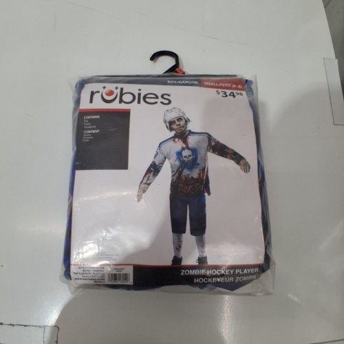 3PC BOYS RUBIES ZOMBIE HOCKEY PLAYER COSTUME - SMALL (4-6) - WHITE/BLUE/RED (STYLE: 1002663) image 2