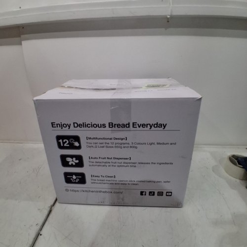 KITCHEN IN THE BOX 12-IN-1 BREAD MAKER WITH AUTO DISPENSER - MAKES 2LB LOAFS - WHITE (MODLE: KBM18) image 5