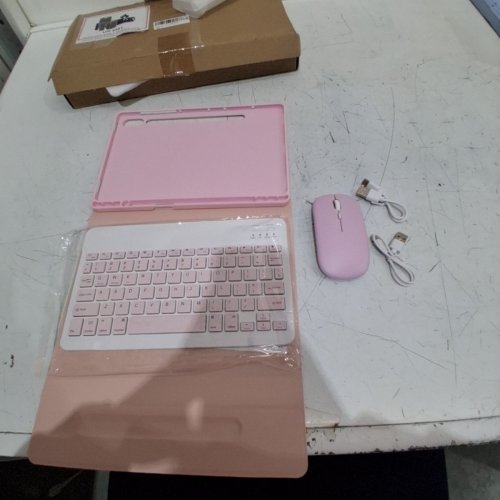 2PC SMART KEYBOARD CASE AND WIRELESS MOUSE - COMPATIBLE FOR SAMSUNG GALAXY TAB S10 LITE/S10 FE/S9 FE/S9/S8- PINK image 4