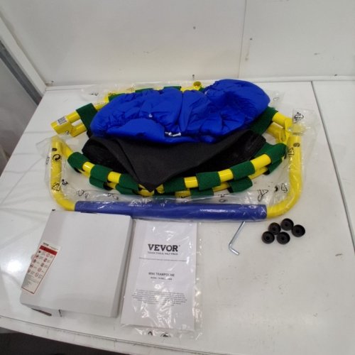 FOLDABLE TRAMPOLINE WITH HANDLE RAIL - 3FT - BLUE/YELLOW (MODEL: TX-B6232D-36IN) image 2