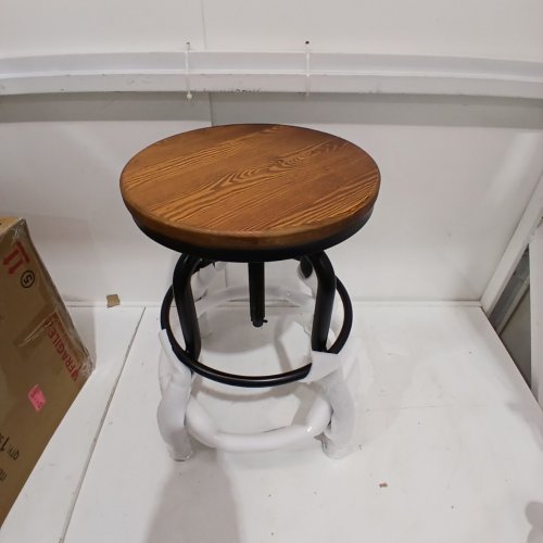WILLISTON FORGE SOLID WOOD ADJUSTABLE HEIGHT BAR STOOL - BROWN/BLACK (MODEL: 592370) image 3