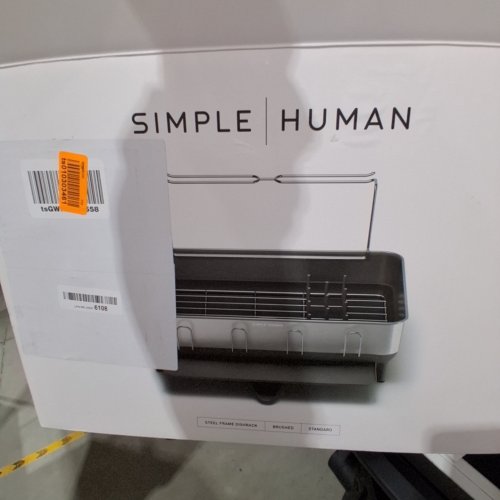 SIMPLEHUMAN LARGE CAPACITY DISH DRYING RACK WITH SWIVEL SPOUT - 20" X 22" - GREY image 2