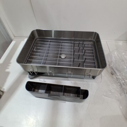 SIMPLEHUMAN LARGE CAPACITY DISH DRYING RACK WITH SWIVEL SPOUT - 20" X 22" - GREY image 3
