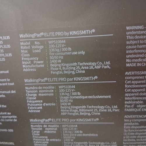 KING SMITH WALKINGPAD ELITE SMART DOUBLE FOLD TREADMILL WITH LED DISPLAY (MODEL: WP510B44) image 7