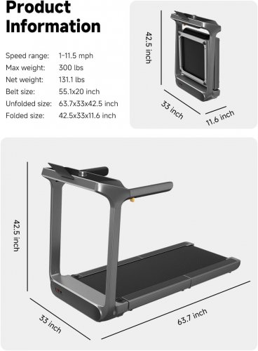 KING SMITH WALKINGPAD ELITE SMART DOUBLE FOLD TREADMILL WITH LED DISPLAY (MODEL: WP510B44) image 5