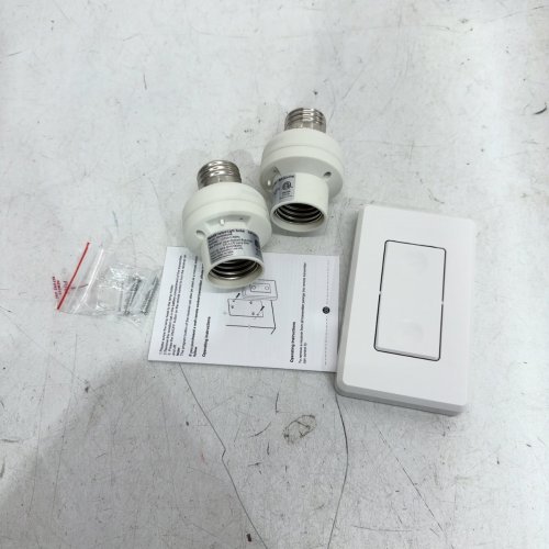 2PK DEWENWILS REMOTE-CONTROLLED, WIRELESS LIGHT SOCKET W/ WALL-MOUNT SWITCH - NO WIRING REQUIRED - EXPANDABLE - WHITE (MODEL: RHRLS12B) image 2