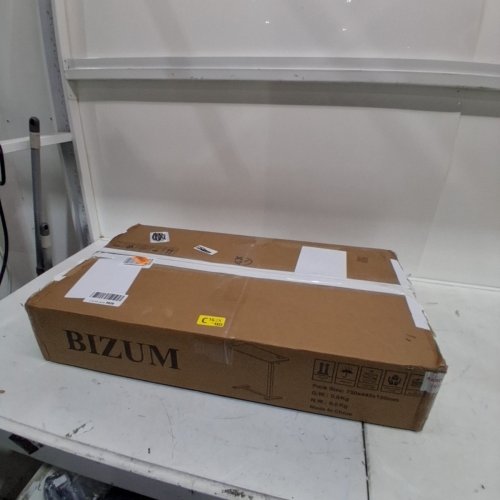BIZUM ADJUSTABLE BEDSIDE TABLE WITH SWIVEL HIDDEN WHEELS PNEUMATIC ROLLING DESK - 19.3" X 15.8" TABLETOP; 29.7"–43.3" HEIGHT - WHITE image 7