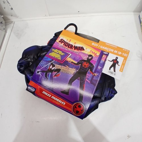 2PC BOY'S MILES MORALES SPIDERMAN COSTUME - MEDIUM (SIZE 130) - BLACK/RED image 2