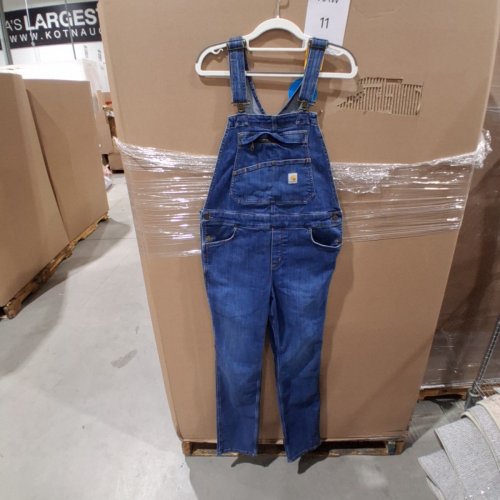 WOMEN'S CARHARTT RUGGED FLEX RELAXED FIT DENIM BIB OVERALLS - SMALL TALL (4-6) - ARCHES (STYLE: OR6002-W) image 2