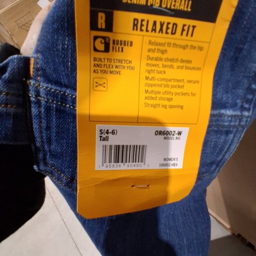 WOMEN'S CARHARTT RUGGED FLEX RELAXED FIT DENIM BIB OVERALLS - SMALL TALL (4-6) - ARCHES (STYLE: OR6002-W) image 3