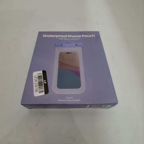 GEMS WATERPROOF PHONE POUCH WITH NECK LANYARD - FOR PHONES UP TO 7" - PERIWINKLE image 2