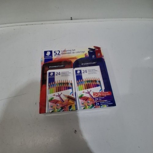 52PC STAEDTLER COLORED PENCILS, SHARPENERS AND PENCIL CASE SET -RED/BLUE image 3