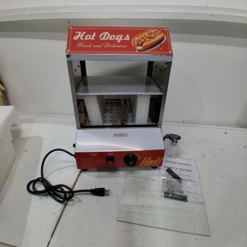 NESSXA 2-TIER HOT DOG STEAMER MACHINE WITH ADJUSTABLE TEMPERATURE - 28.5QT - SILVER/RED (MODEL:WTTKD8001) image 3