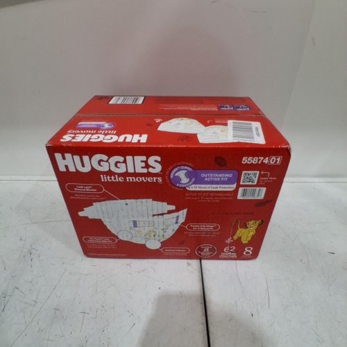 62PK HUGGIES LITTLE MOVERS DIAPERS - SIZE 8 image 2
