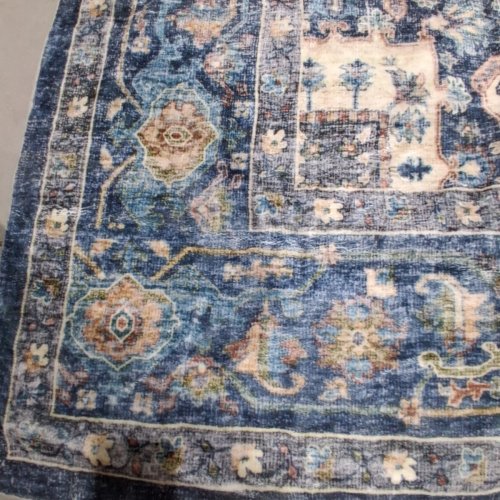 WASHABLE NON-SLIP TRADITIONAL VINTAGE AREA RUG - 8FT X 10FT - BLUE image 3