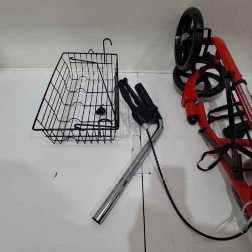 GUARDIAN BASIC STEEL ROLLATOR WITH 8'' WHEELS AND BASKET RED (MODEL:MDS86860ERS8) image 3