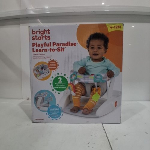 BRIGHT STARS LEARN-TO-SIT PORTABLE INFANT CHAIR WITH SENSORY TOYS & 2 SEAT POSITIONS - PLAYFUL PARADISE - MULTICOLOUR - (MODEL: 12956) image 3