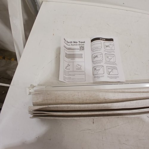 SEEUNANA NO DRILL ROMAN LINEN SHADES - 57" X 48" - FLAXEN WHITE LINEN image 6