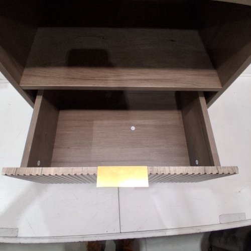 FLUTED 1-DRAWER NIGHT STAND SIDE END TABLE - 15.75" X 11.8" X 25.6" - GREY image 3