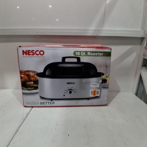 NESCO STAINLESS STEEL ROASTER OVEN WITH REMOVABLE COOKWELL AND COOKING RACK - 18QT - BLACK / SILVER (MWR18-47) image 8
