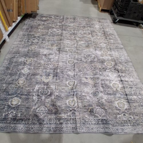 RUGXARA WASHABLE VINTAGE PRINT AREA RUG WITH NON-SLIP BACKING - 8FT X 10FT - TAUPE / GREY (MODEL: RX203) image 2