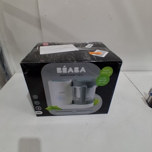 BEABA BABYCOOK NEO BABY FOOD PROCESSOR AND STEAMER WITH GLASS BOWL/CUP, STAINLESS STEEL TANK, AND STEAMING BASKET - 5.5 CUPS CAPACITY - WHITE/GREY image 8